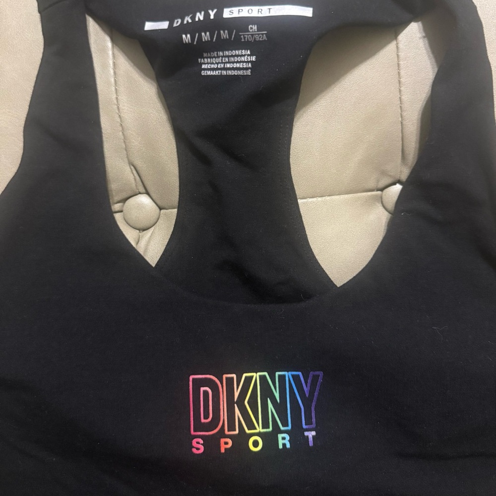 DKNY Sport Black Tank with Rainbow Logo